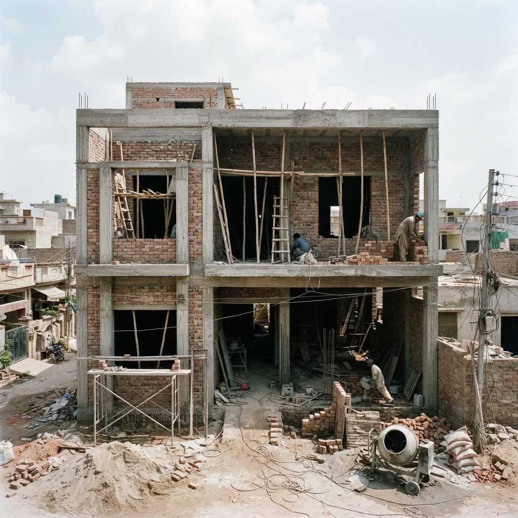 Grey Structure — RCC grey structure work by IDEAL BUILDERS in Lahore